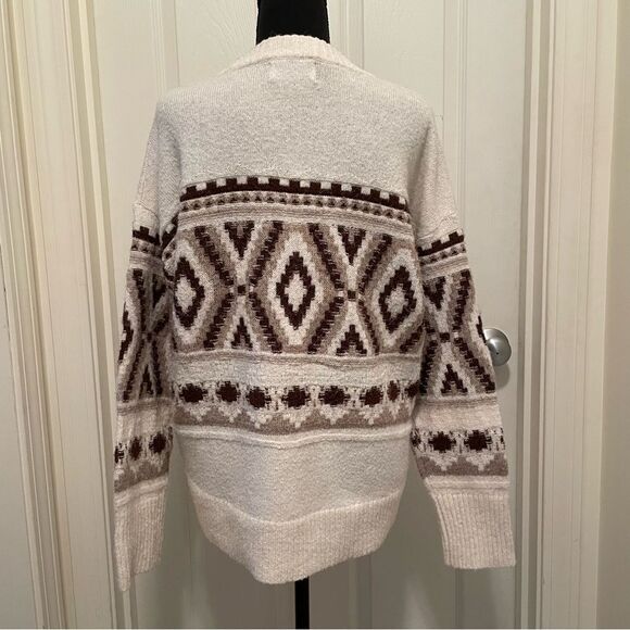 Old Navy Crewneck‎ Sweater Knit 30% Recycled Materials Argyle Women's Medium - Picture 3 of 5